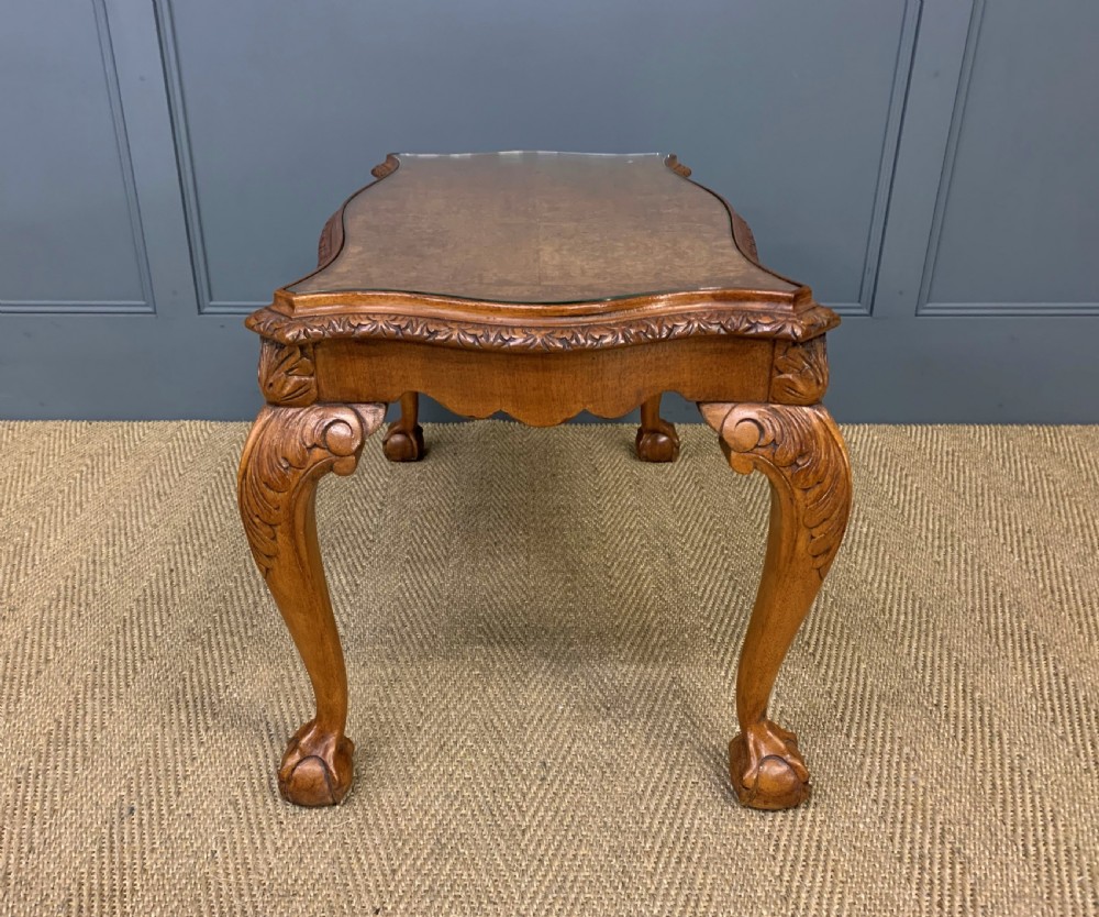 Burr Walnut Nest of 3 Tables and Matching Coffee Table View VIII