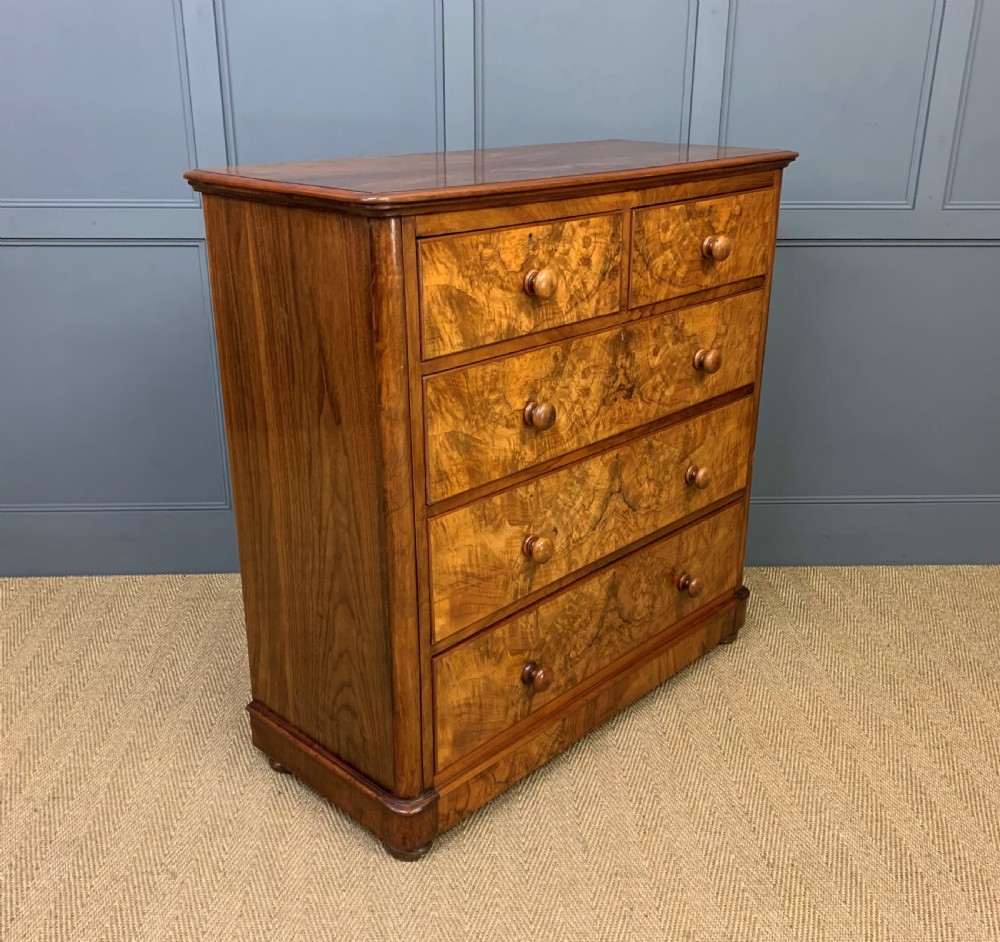 Victorian Burr Walnut Chest of Drawers View X