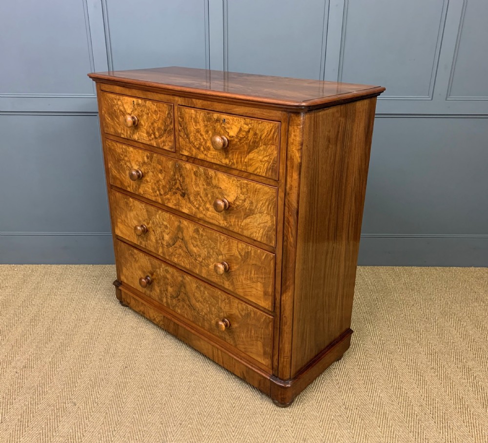 Victorian Burr Walnut Chest of Drawers View XIII