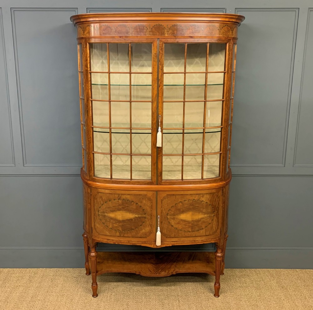 Maple and Co Inlaid Satinwood Display Cabinet