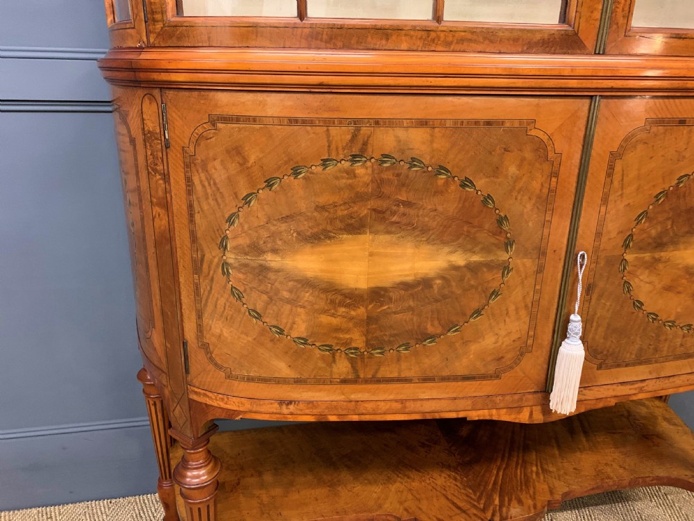 Maple and Co Inlaid Satinwood Display Cabinet View VII