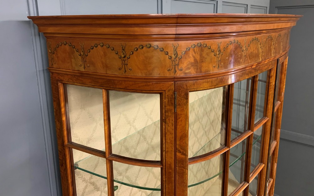 Maple and Co Inlaid Satinwood Display Cabinet View XIII