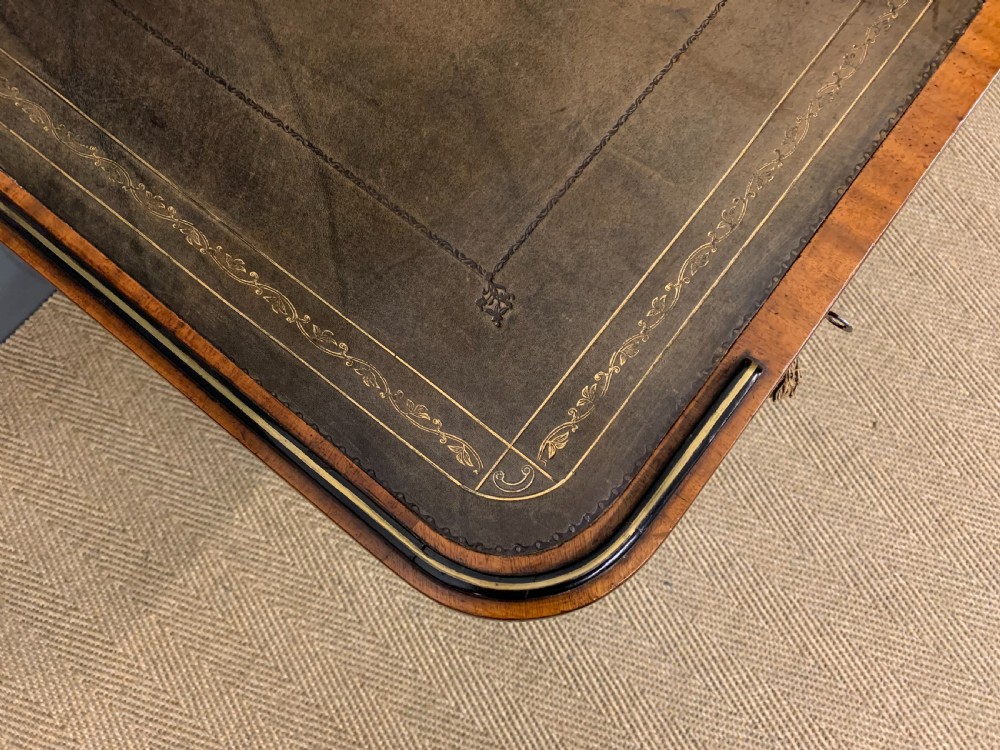 Fine Regency Inlaid Mahogany Library Table View XIII