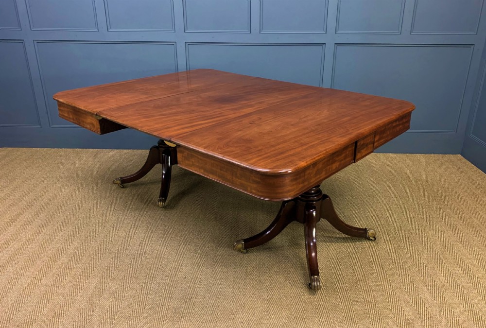 George IV Mahogany Twin Pillar Dining Table