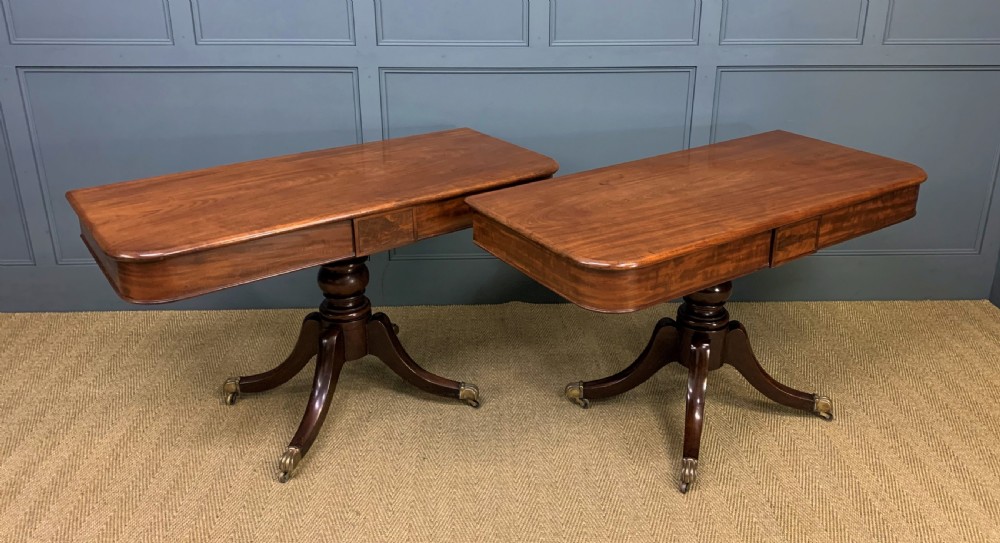 George IV Mahogany Twin Pillar Dining Table View VIII