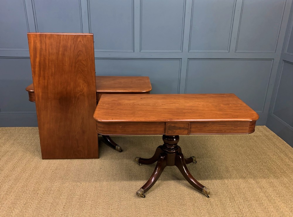 George IV Mahogany Twin Pillar Dining Table View XII