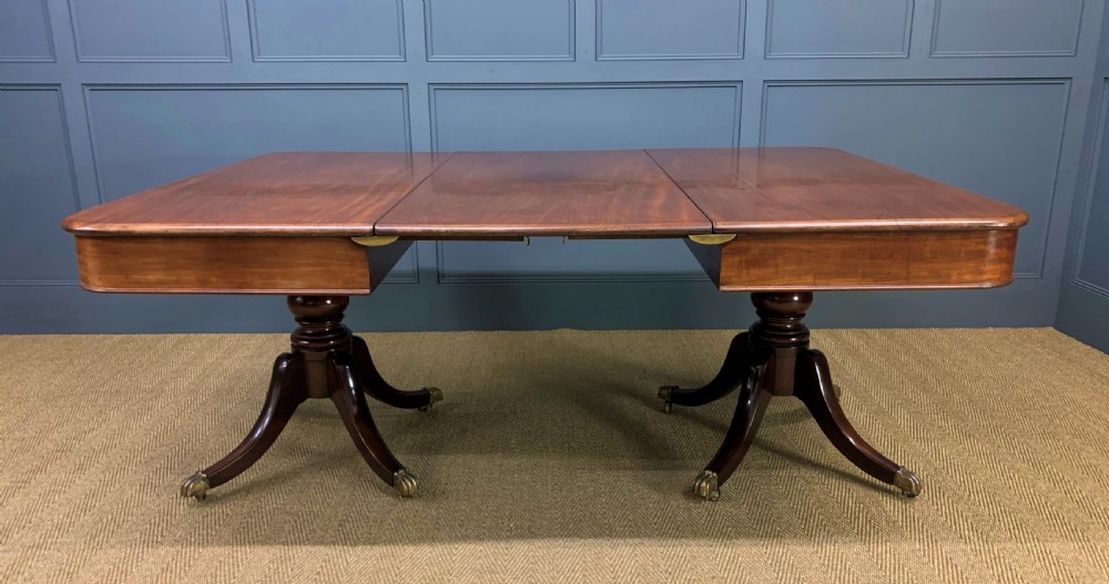 George IV Mahogany Twin Pillar Dining Table View XIV
