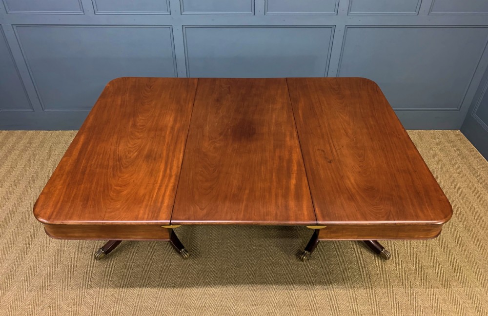 George IV Mahogany Twin Pillar Dining Table View XV