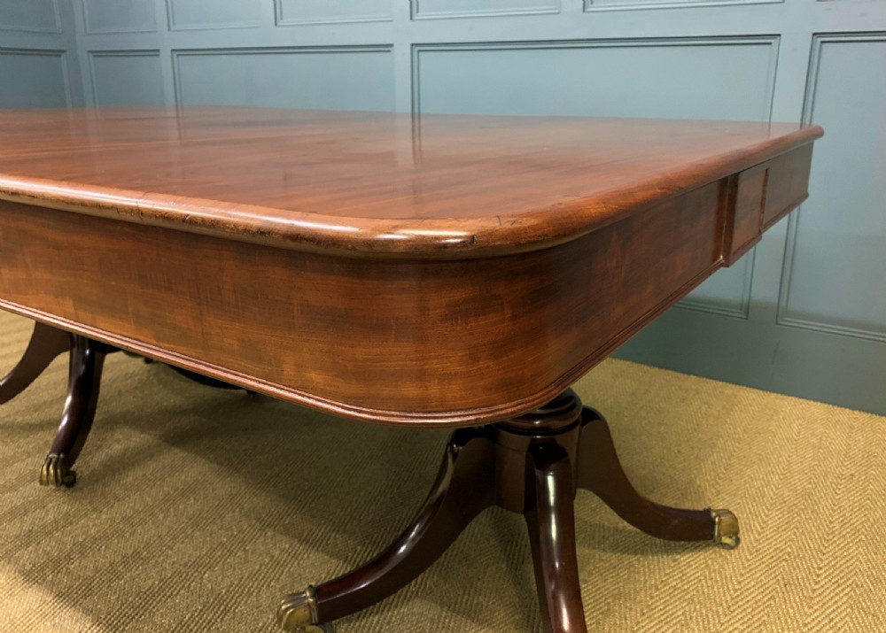George IV Mahogany Twin Pillar Dining Table View XVII
