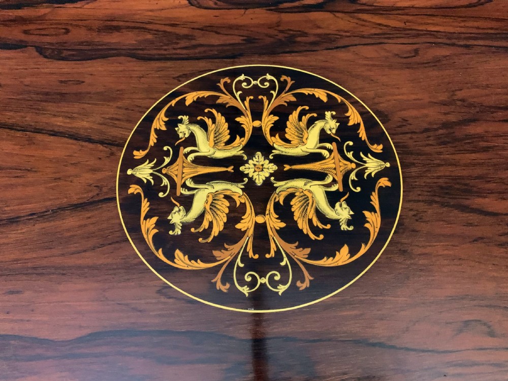 Inlaid Rosewood Table by James Shoolbred View II