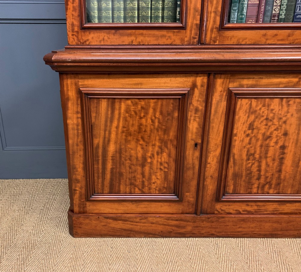 Fine Quality Victorian Figured Mahogany Library Bookcase View II