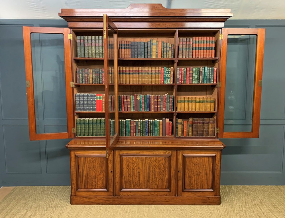 Fine Quality Victorian Figured Mahogany Library Bookcase View IX