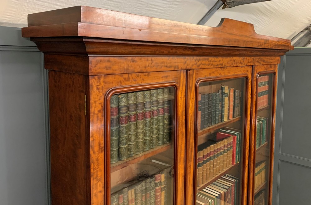 Fine Quality Victorian Figured Mahogany Library Bookcase View XVIII