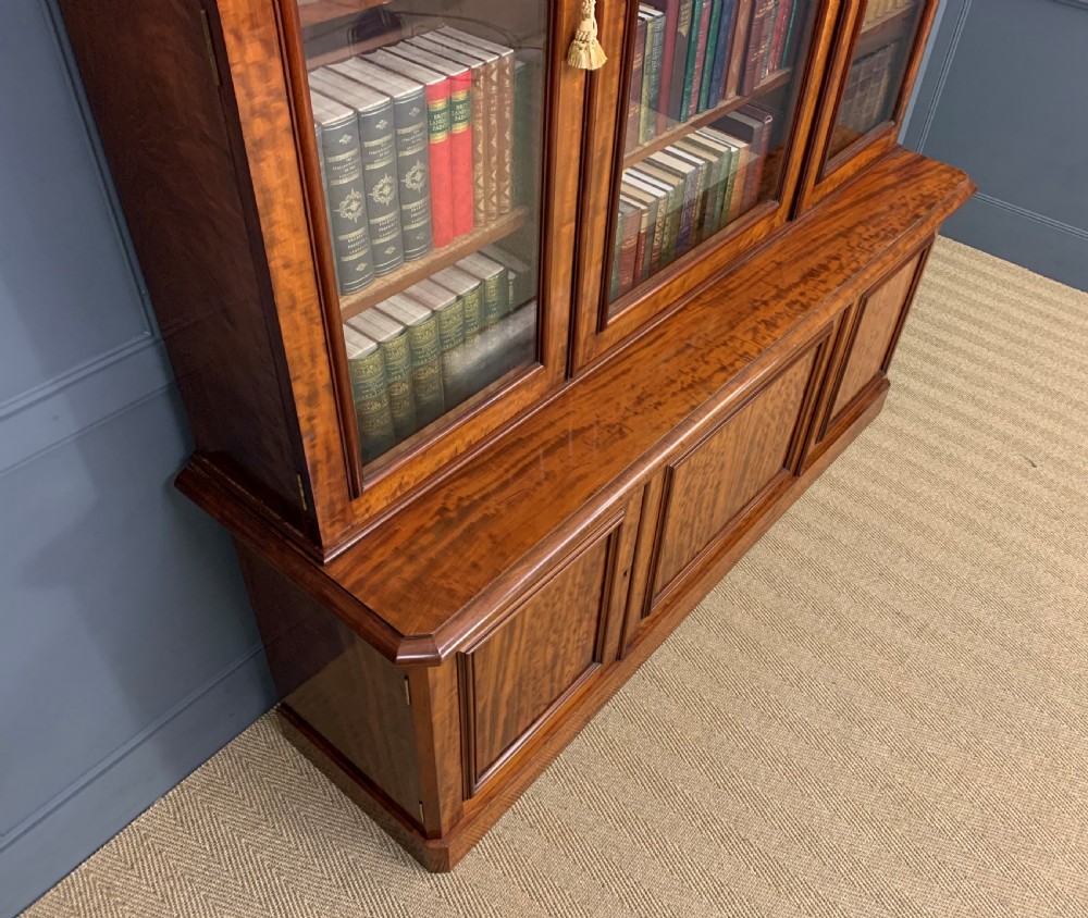 Fine Quality Victorian Figured Mahogany Library Bookcase View XIX