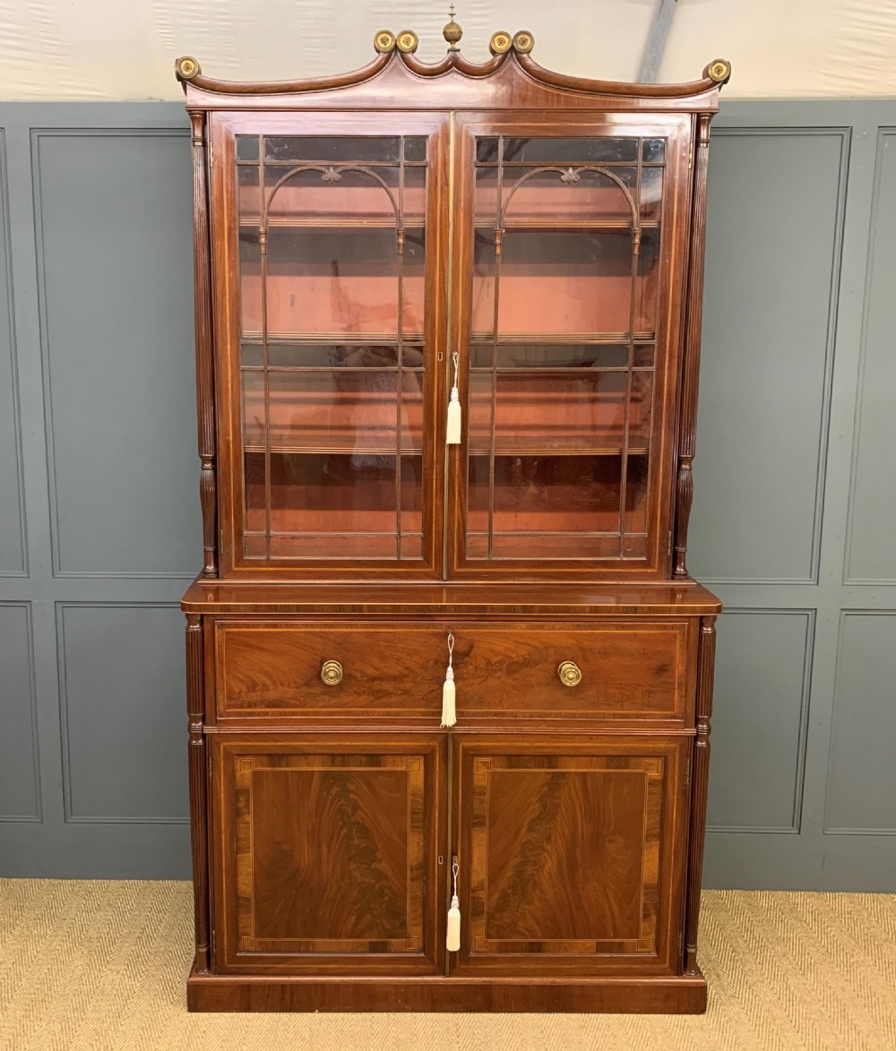 George IV Inlaid Mahogany Secretaire Bookcase View VI