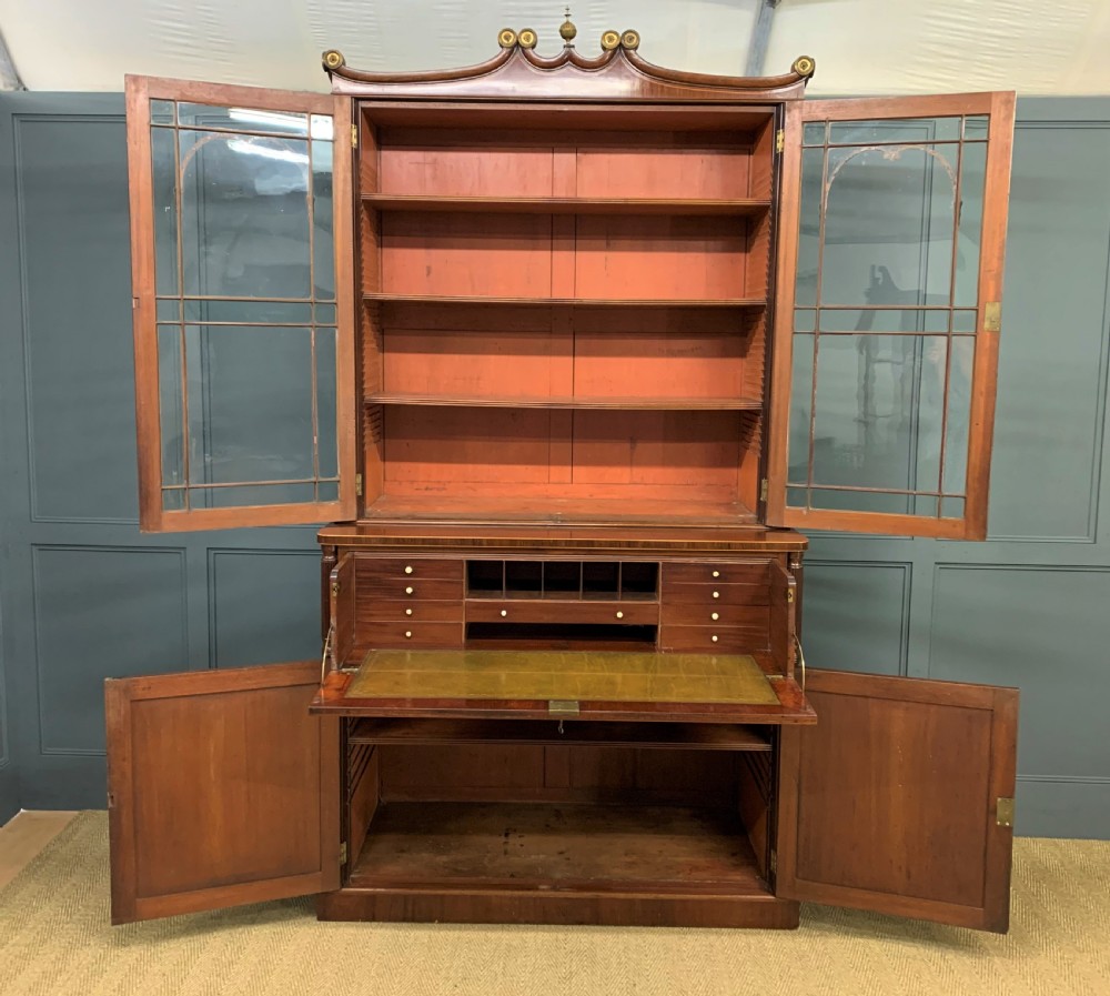 George IV Inlaid Mahogany Secretaire Bookcase View IX