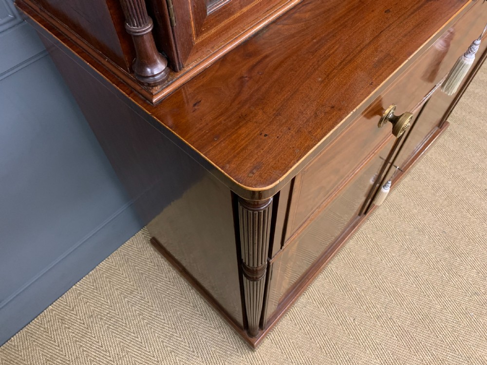 George IV Inlaid Mahogany Secretaire Bookcase View XV