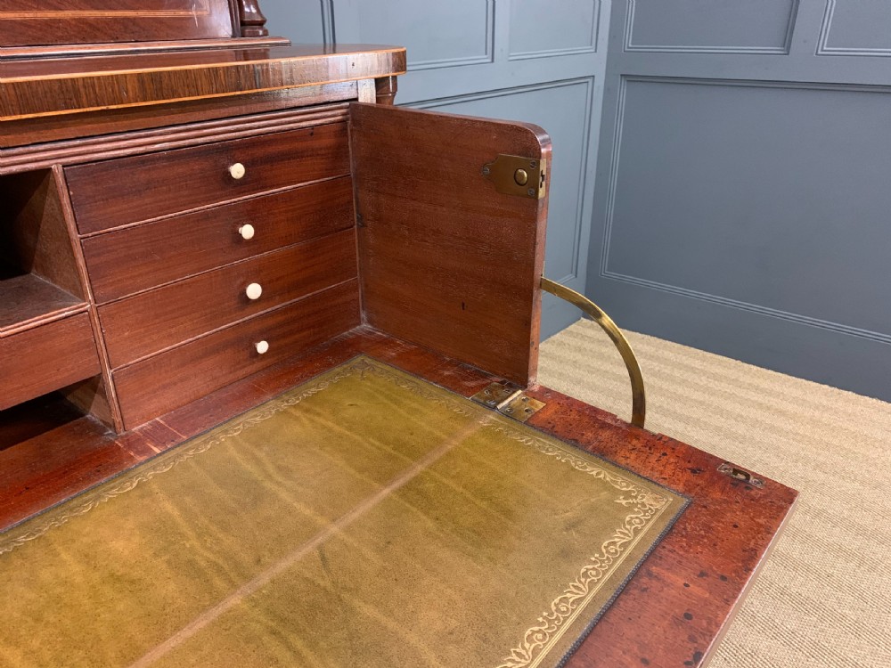 George IV Inlaid Mahogany Secretaire Bookcase View XX