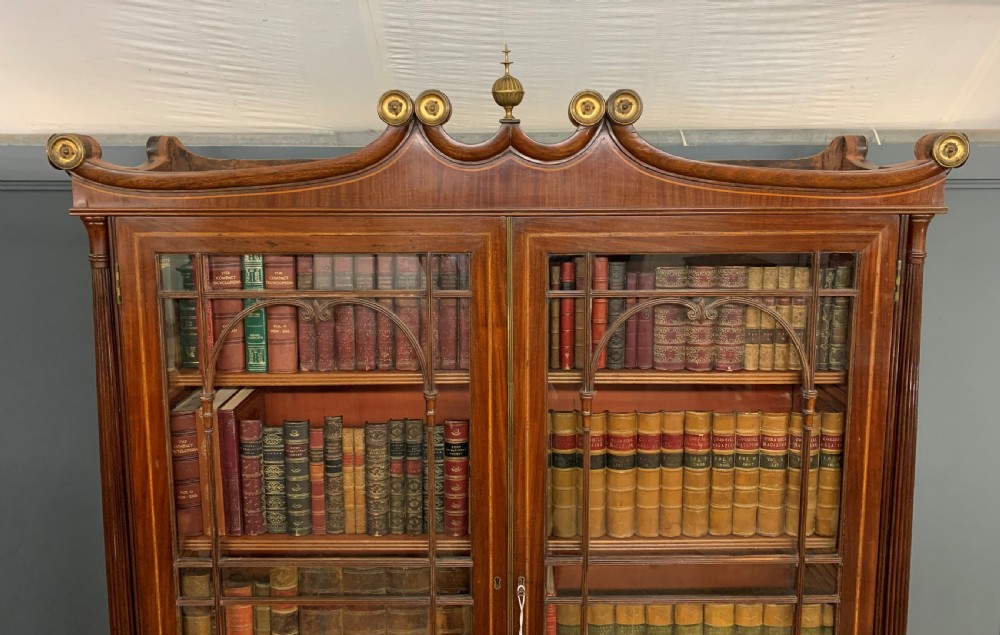 George IV Inlaid Mahogany Secretaire Bookcase View XXI