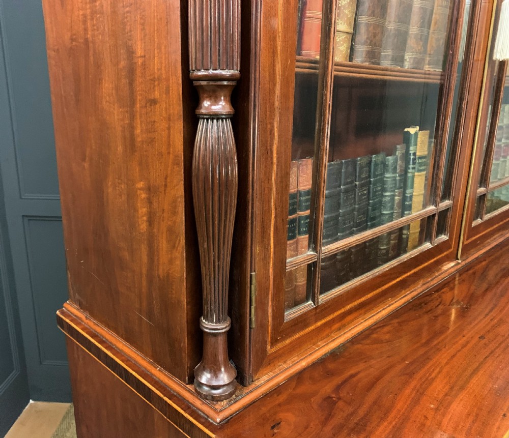 George IV Inlaid Mahogany Secretaire Bookcase View XXVIII