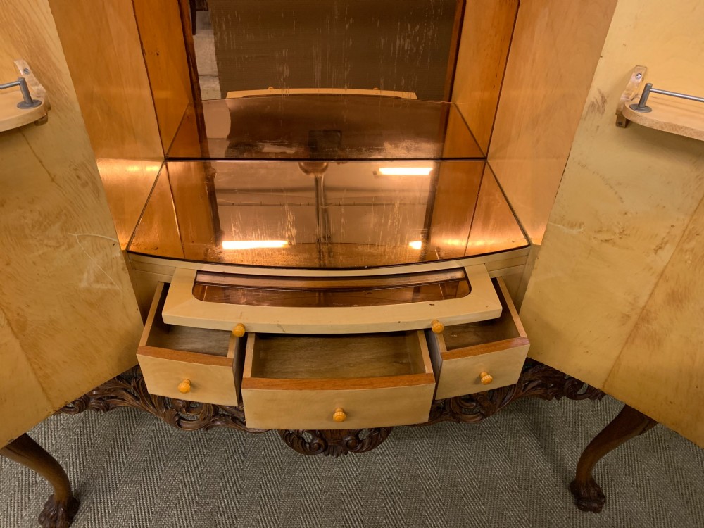Large Burr Walnut Cocktail Cabinet View III