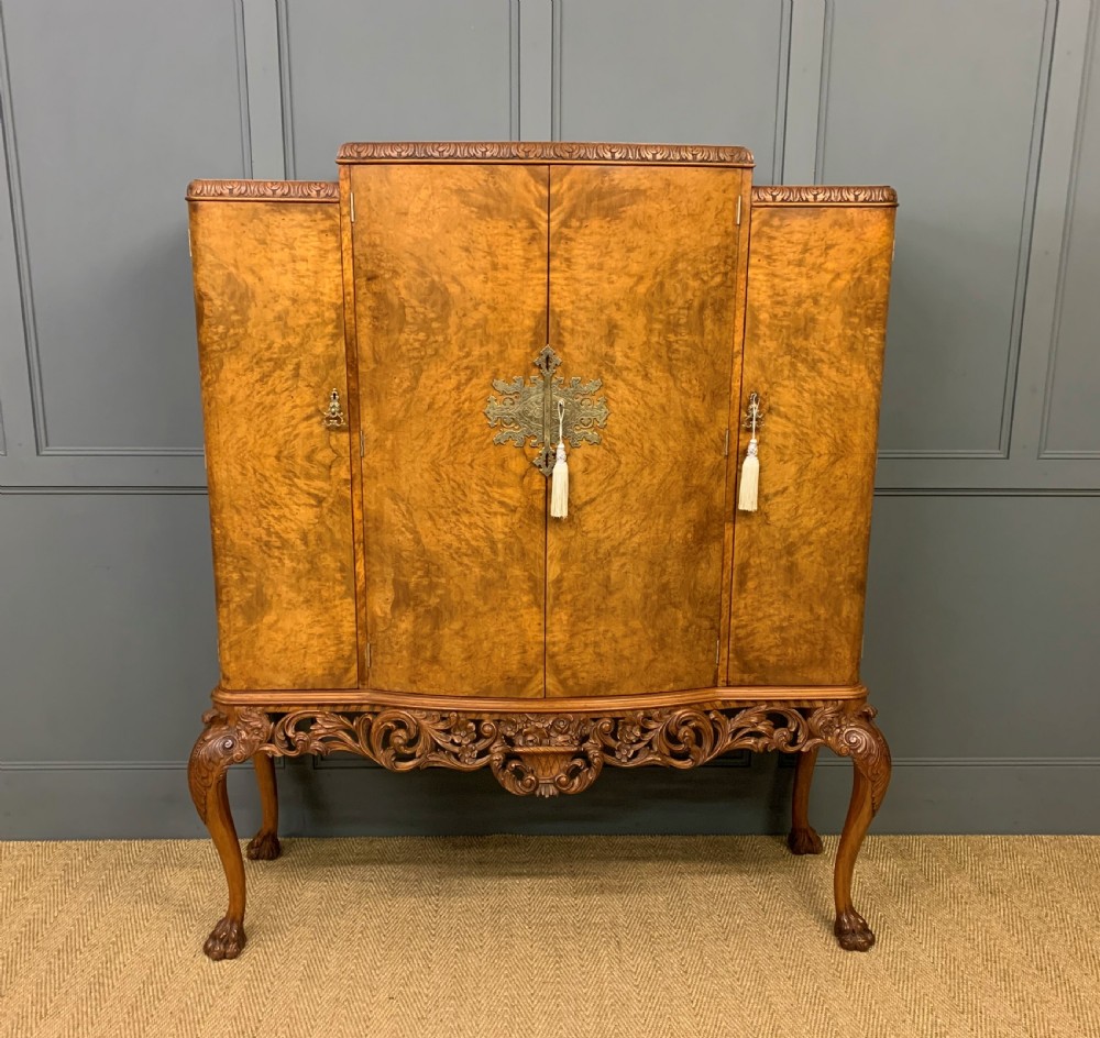 Large Burr Walnut Cocktail Cabinet View IV