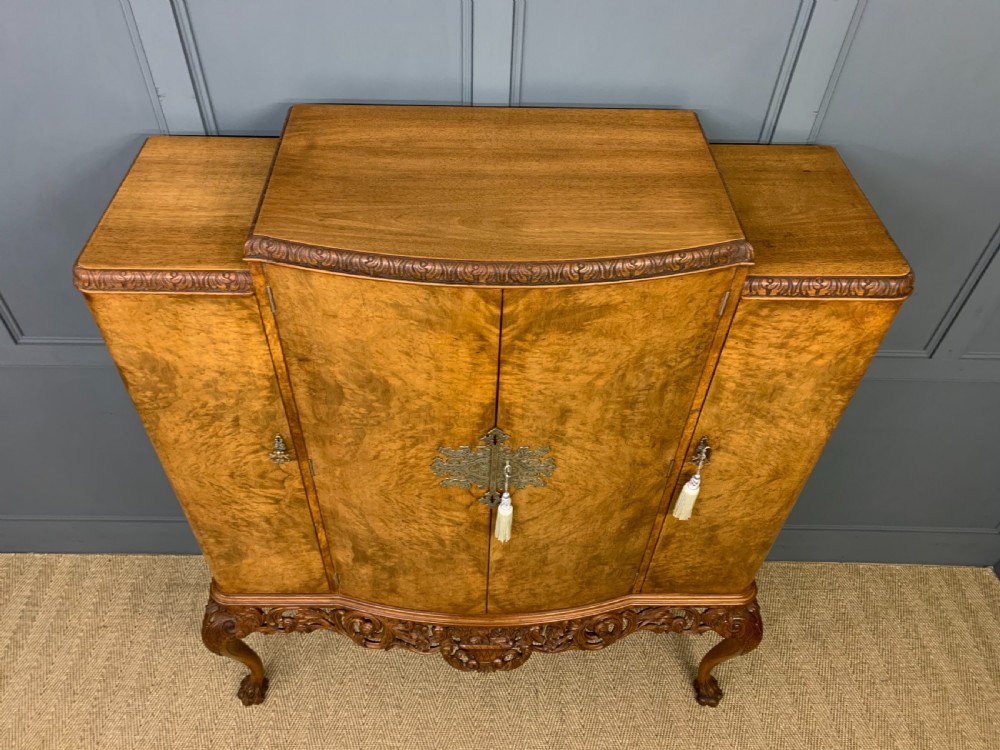 Large Burr Walnut Cocktail Cabinet View V