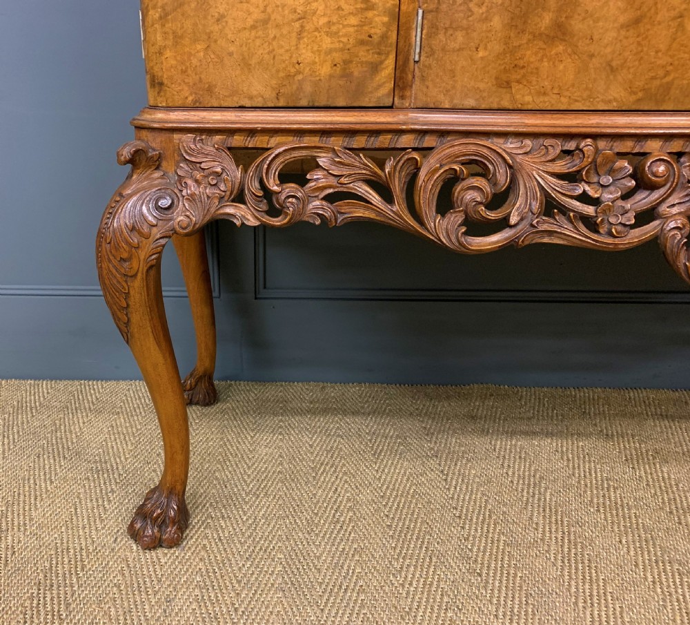 Large Burr Walnut Cocktail Cabinet View X