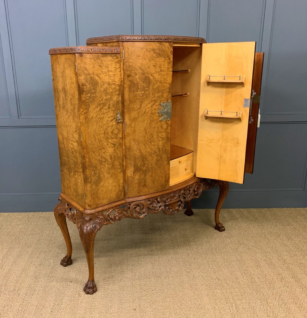 Large Burr Walnut Cocktail Cabinet View XVII