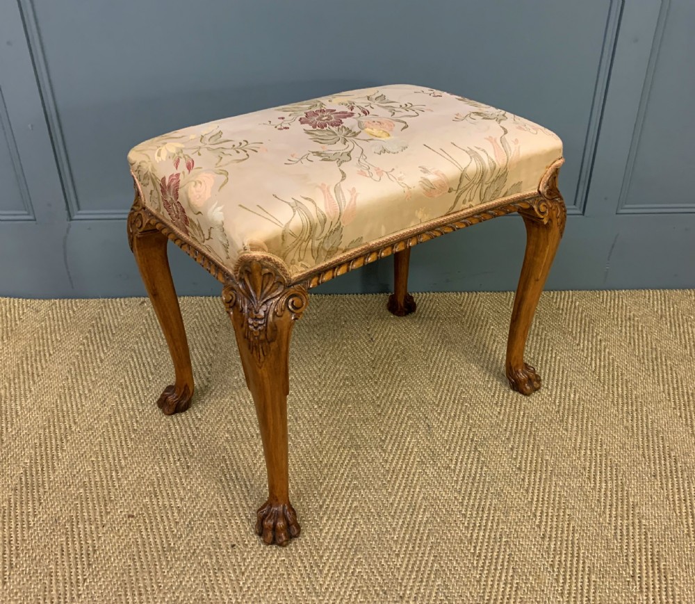Queen Anne Style Burr Walnut Dressing Table and Stool View V