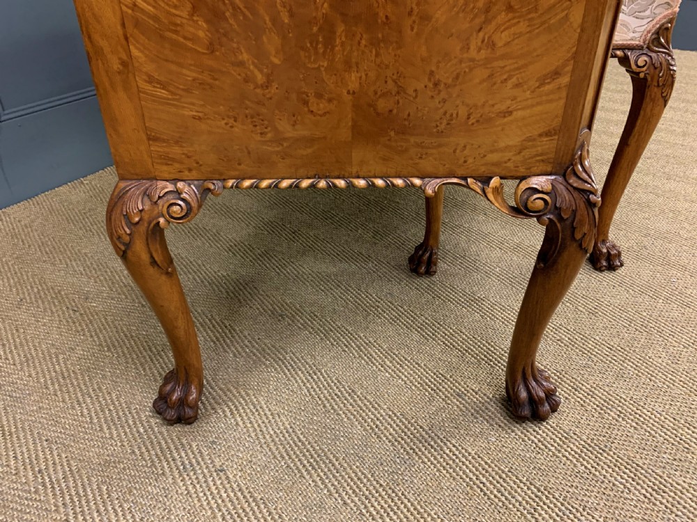 Queen Anne Style Burr Walnut Dressing Table and Stool View XVIII