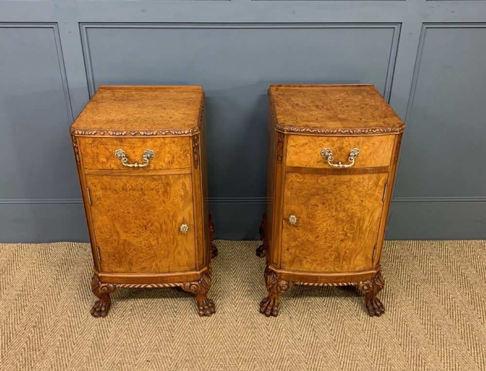 Pair of Burr Walnut Bedside Cupboards View VI