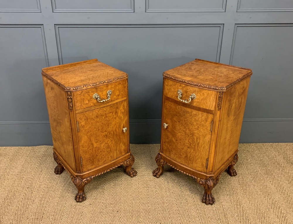 Pair of Burr Walnut Bedside Cupboards View VII