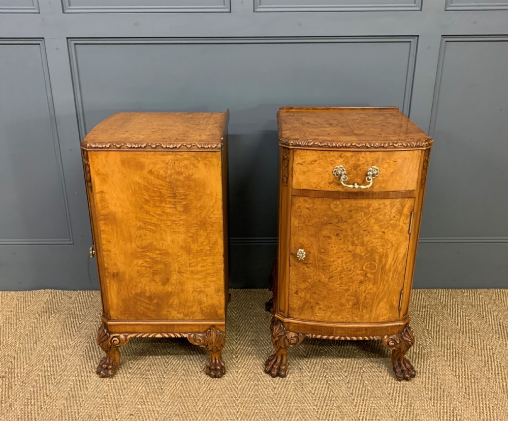 Pair of Burr Walnut Bedside Cupboards View VIII