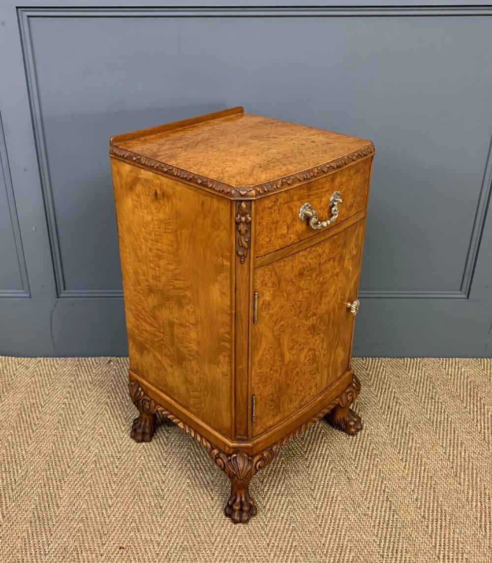 Pair of Burr Walnut Bedside Cupboards View X