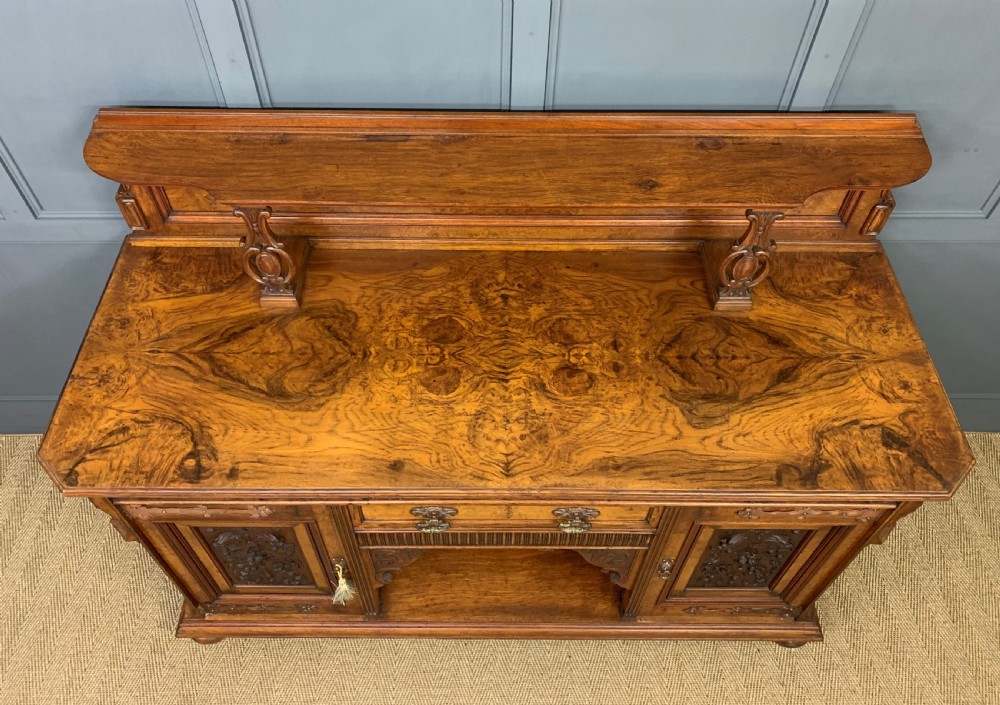Impressive Scottish Victorian Burr Walnut Sideboard View II