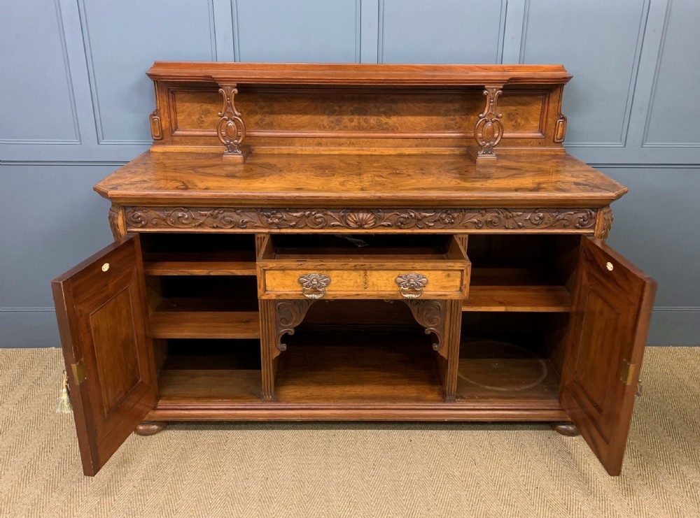 Impressive Scottish Victorian Burr Walnut Sideboard View III
