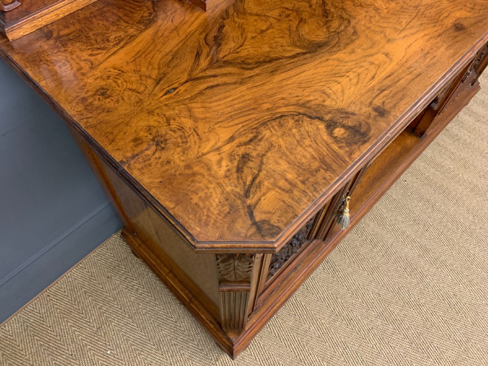 Impressive Scottish Victorian Burr Walnut Sideboard View IX