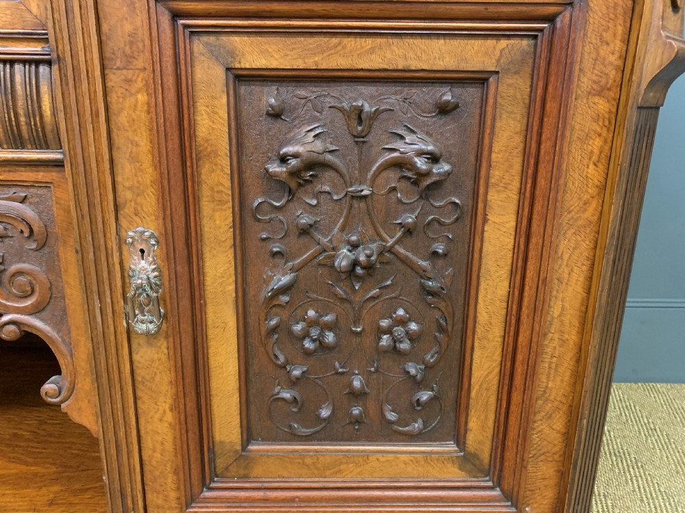 Impressive Scottish Victorian Burr Walnut Sideboard View X