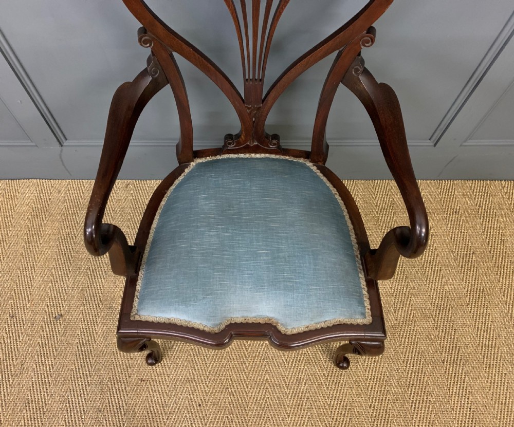 Victorian Carved Mahogany Armchair View II
