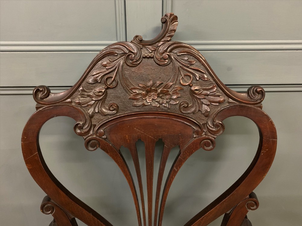 Victorian Carved Mahogany Armchair View III
