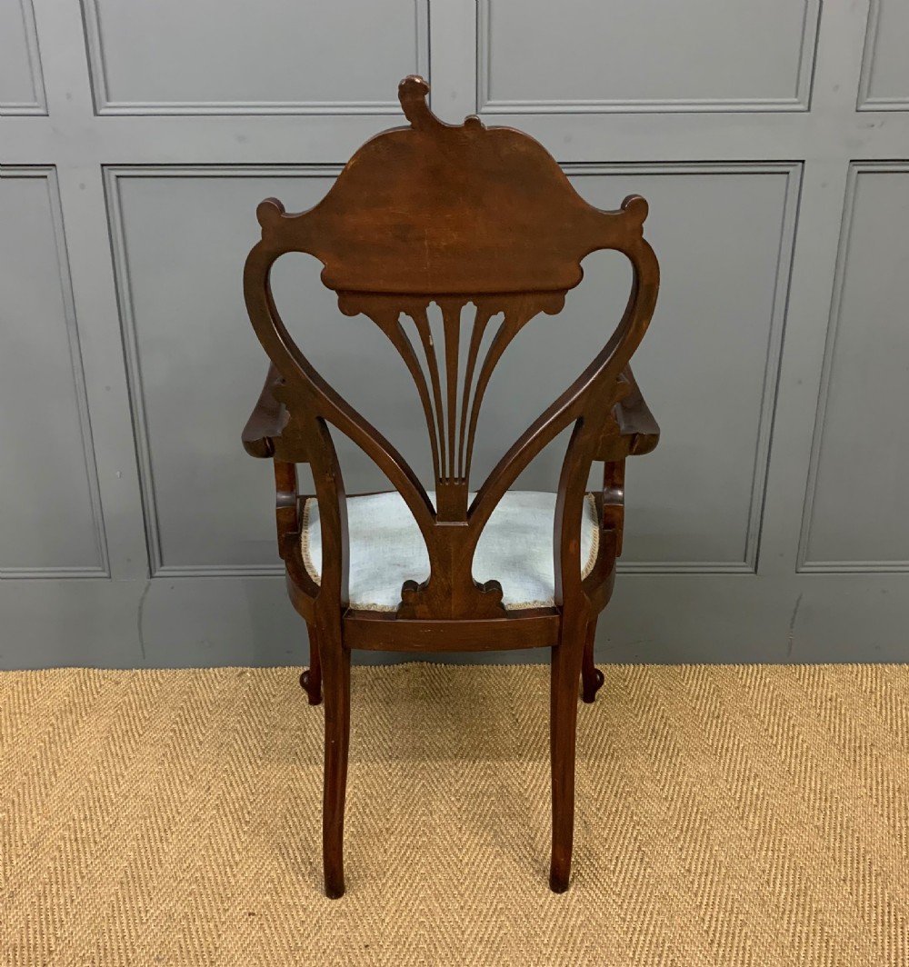 Victorian Carved Mahogany Armchair View V