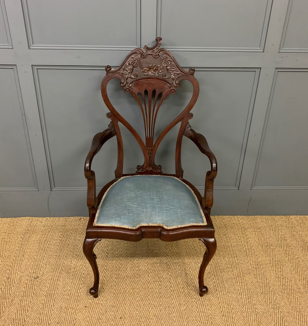 Victorian Carved Mahogany Armchair View VI