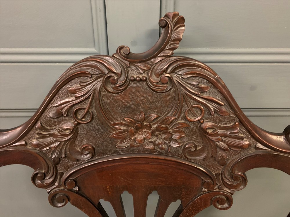 Victorian Carved Mahogany Armchair View VII