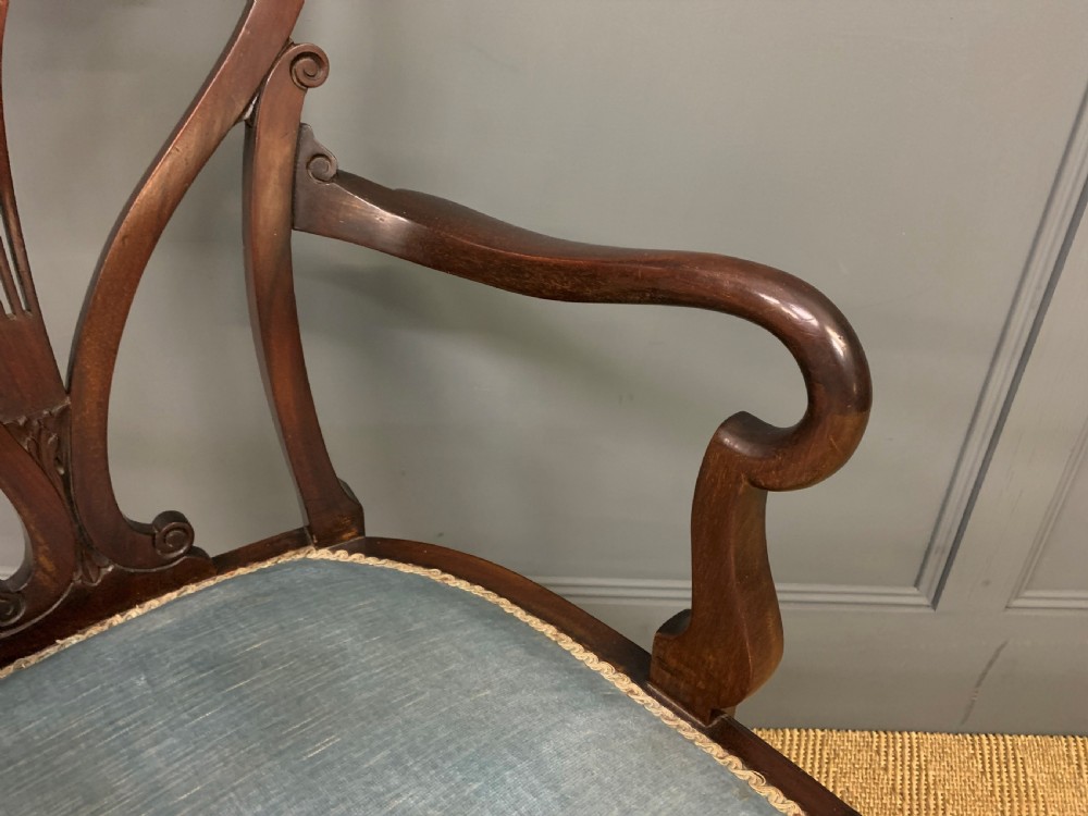 Victorian Carved Mahogany Armchair View VIII
