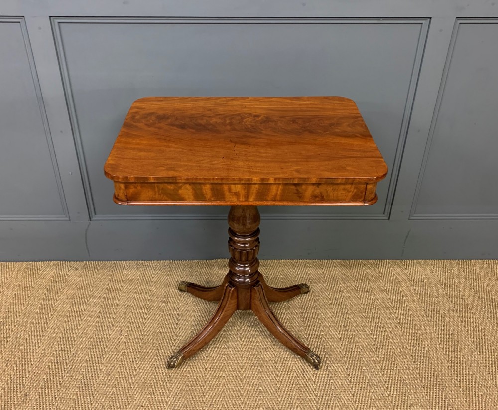 19th Century Flame Mahogany Lamp Table
