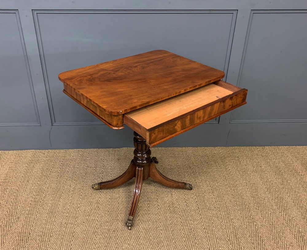 19th Century Flame Mahogany Lamp Table View V