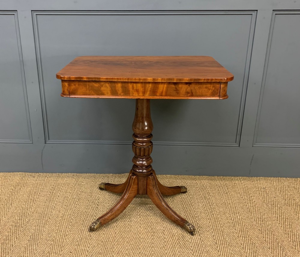 19th Century Flame Mahogany Lamp Table View VI