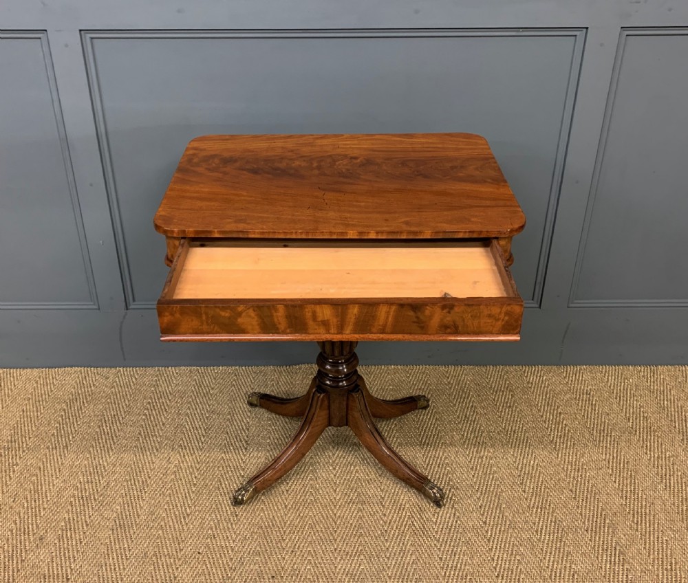 19th Century Flame Mahogany Lamp Table View VIII