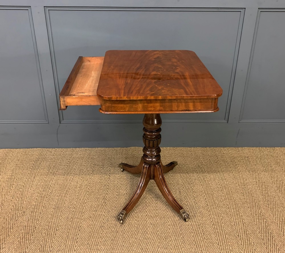 19th Century Flame Mahogany Lamp Table View X
